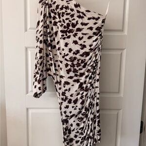 Tart Cream and Dark Brown Animal Print Dress